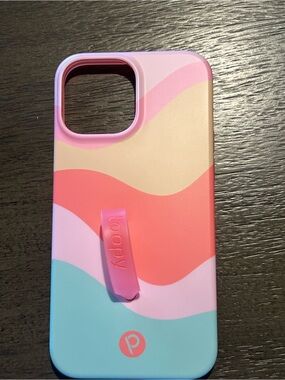 Loopy Case 13 Pro Max Multi-Color Wave Grip Phone Case - Pink & Aqua